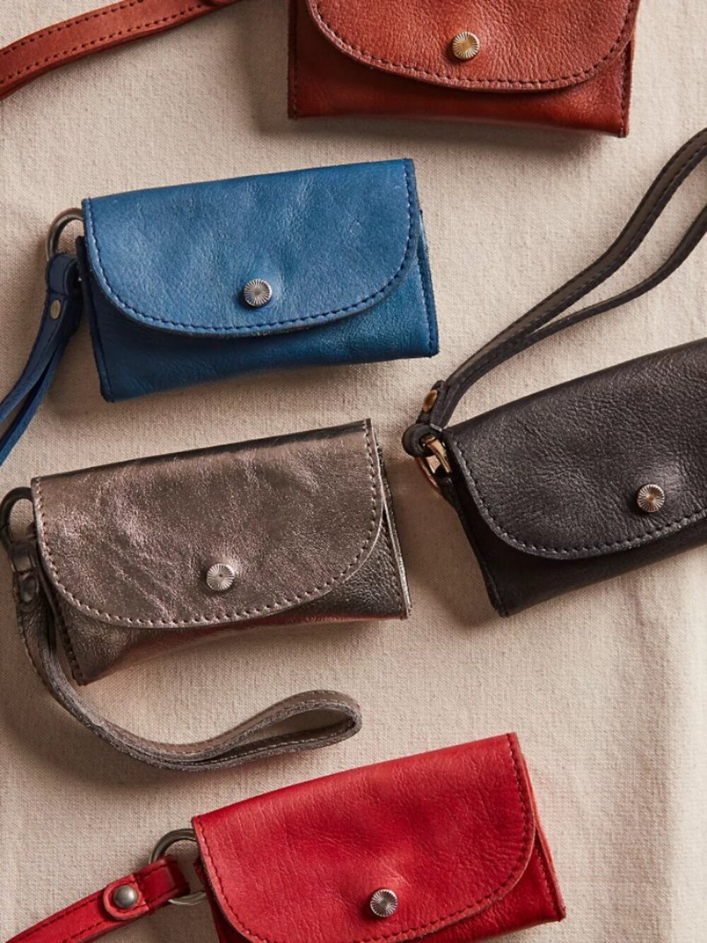 NWT Free People Leather Bag Lanyard in Metallic
